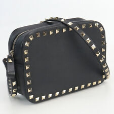 Used Valentino Rockstud Shoulder Bag Leather Black Rank A Us-2 Women'S picture