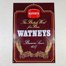 Watneys The British Word for Beer Porcelain Sign Since 1847 Vintage 17x12