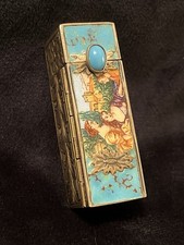 ANTIQUE ITALIAN ENAMEL 800 SILVER LIPSTICK HOLDER picture