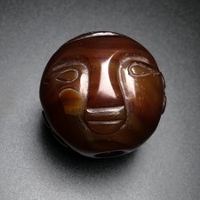 Rare Tibetan Buddhism Agate Buddha Head Dzi Bead Amulet Necklace Pendant Z268 picture