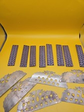 Antique German Austrian Clock Parts Lot Brass Dragon Fretwork & Marquetry Inlay picture