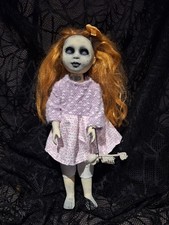OOAK Creepy Doll 10 In Tall Halloween Prop Handmade picture
