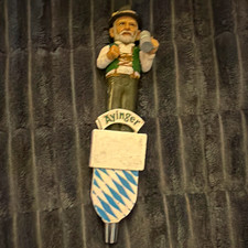 Ayinger Bavarian Figure Beer Tap Handle Knob Blue White Shield Breweriana picture