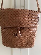 Bottega Veneta Brown Woven Leather Cross Body Bag Snap Close Front made Italy   picture