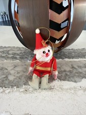 Santa Claus Red Fabric Ornament Mr Christmas Inc Japan 1972 Marionette Vintage picture