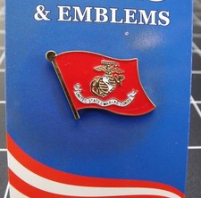 BRAND NEW Lapel Pin United States Marine Corps USMC Flag Red Enamel 1