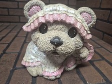 Rare Vintage Big Head Bear Ceramic Figurine 7.5