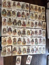62 Card Lot N2 1888 American Indian Chiefs Part Set Allen Ginter REPRINT picture