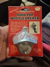Vtg 1980 STARR X 7-UP Bottle Opener New Old Stock NOS Brown Co Cast Iron On Card picture