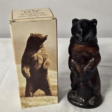 Vintage 1970s Avon Kodiak Bear Glass Bottle  After Shave With Box E16 picture