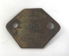 1922 antique BRASS DOG TAG LICENSE chester county pa METAL #789 picture