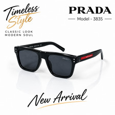 PRADA 3835 Black Square Sunglasses Men Women Designer UV400 Eyewear picture