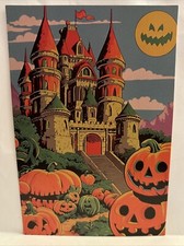 Halloween Vintage Style Unused Spooky Postcard Greeting Card 4x6 picture