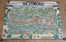 Vintage 1974 Richmond Virginia Archar Poster RARE City Map Original Cartoon  picture