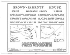 Crozet Virginia Brown-Parrott House 1782 Historic Architecture Map Print 1970s picture