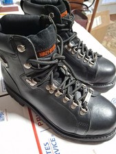 Harley Davidson Dipstick Steel Toe Black Leather Boots Excellent Condition  picture