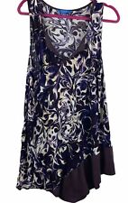 Simply Vera Wang Womens Purple Floral Print V-Neck Sleeveless Blouse Size XL picture