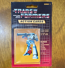 Milton Bradley Transformers Action Cards Series 1 Sealed Pack 8 Cards Sticker picture