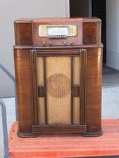Vintage Sears Silvertone Console Radio Art Deco Tube AS-IS Untested Local Pickup picture