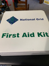 Vintage 1970's First Aid Kit - solid metal w/contents mfg by Durham Company picture
