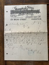 1896 George J. Fargo Augusta, GA, Merchant Letterhead, picture