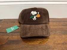 Starbucks x Peanuts Snoopy Pumpkin Brown Corduroy Hat Cap 2026 NWT Rare picture