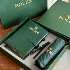 NEW ROLEX Luxury Green VIP Gift Set Pen Notebook Umbrella Executive Rare picture