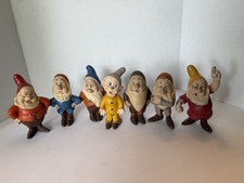 Vintage Seiberling Rubber Disney Snow White Dwarfs Set of 7, Original 1938 picture