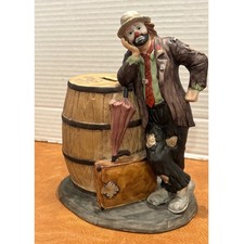 Emmett Kelly Jr Flambro Collection Weary Willie Clown Barrel Coin Bank 1987 picture