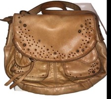 Fun Vintage Look Large Lucky Brand Leather Bag Purse Crossbody picture