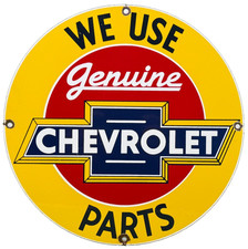 VINTAGE CHEVROLET PORCELAIN SIGN GENERAL MOTORS DEALERSHIP GAS OIL FORD MOPAR picture