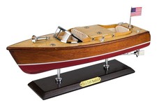SAILINGSTORY Wooden Speedboat Model Chris-Craft Runabout Boat Yacht Decor picture