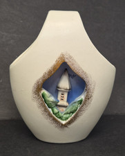 Vintage Holt Howard 1959 Christmas Church 3D Ceramic Vase Planter 6” READ picture