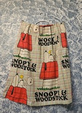 Vintage 1970s Peanuts Snoopy Woodstock Red Doghouse Pinch Pleat Curtain Drapes 2 picture