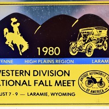 1980 Antique Auto Car Show Meet AACA Cheyenne Laramie High Plains Wyoming Plaque picture