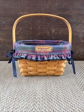 Longaberger Dresden Tour Basket II  1997 Cloth & Plastic Liner picture