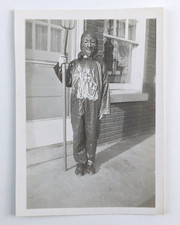 Antique Halloween Photo Kids Dressed up in Creepy DEVIL Costumes 1930s 40s  #4 picture