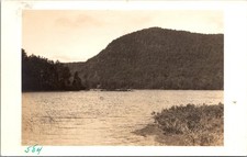Piseco Lake NY RPPC Wooded Mountain Lake View Vintage Postcard 4P24-22 picture