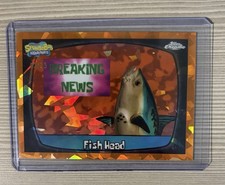 Topps 2025 Topps Chrome SpongeBob SquarePants Fish Head 03/25 Orange Sapphire picture