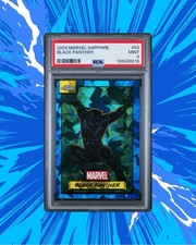 Topps 2024 Marvel Sapphire Black Panther T'Challa #53 PSA 9 Graded Card picture