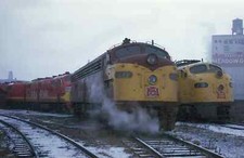CRI&P EMD E8A Nos. 643 and 661 8 x 10 Photo 16th Clark Sts, Chicago, IL Dec 1969 picture