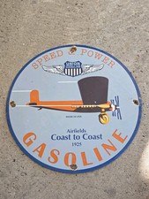 VINTAGE UNION AERO TYPE GASOLINE PORCELAIN GAS STATION PUMP SIGN 12