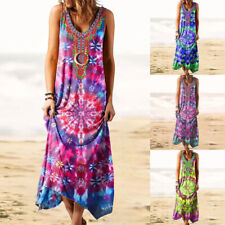 Plus Size Womens Summer Sleeveless Long Maxi Dress Holiday Beach Loose Sundress picture