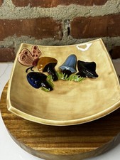 VTG Mushroom Butterfly Flower Power Square Dish Bowl Groovy dated 1976 picture
