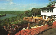 Leavenworth IN Indiana Ohio Rive The Overlook Restaurant Vtg Postcard 32A picture
