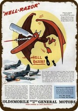 1945 SB2C HELLDIVER Airplane & HELL-RAZOR Squadron DECORATIVE REPLICA METAL SIGN picture