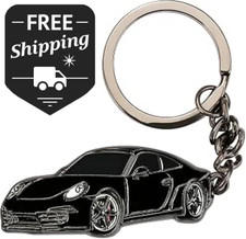 Metal Car Keychain Keyring for Porsche 911 Key Fob Holder Replacement Key Chain picture