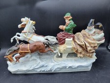 Antique Large German Scheibe alsbach porcelain napoleon Horses sleigh figurine  picture