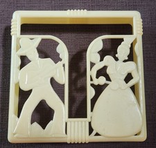 Vtg 1950s Cream Plastic Calypso Couple Dancer Wall Mount Napkin Holder Dispenser picture