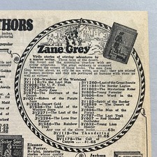 1931 ZANE GREY Western EDGAR RICE BURROUGHS Tarzan BOOKS Sears Catalog PRINT AD picture